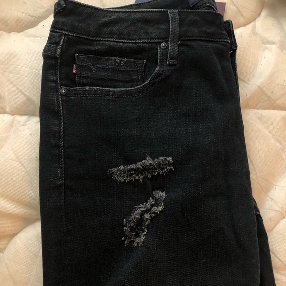 Second Pair - Vigoss Chelsea Distressed Flare Dark Wash Jeans - Picture 4 of 6
